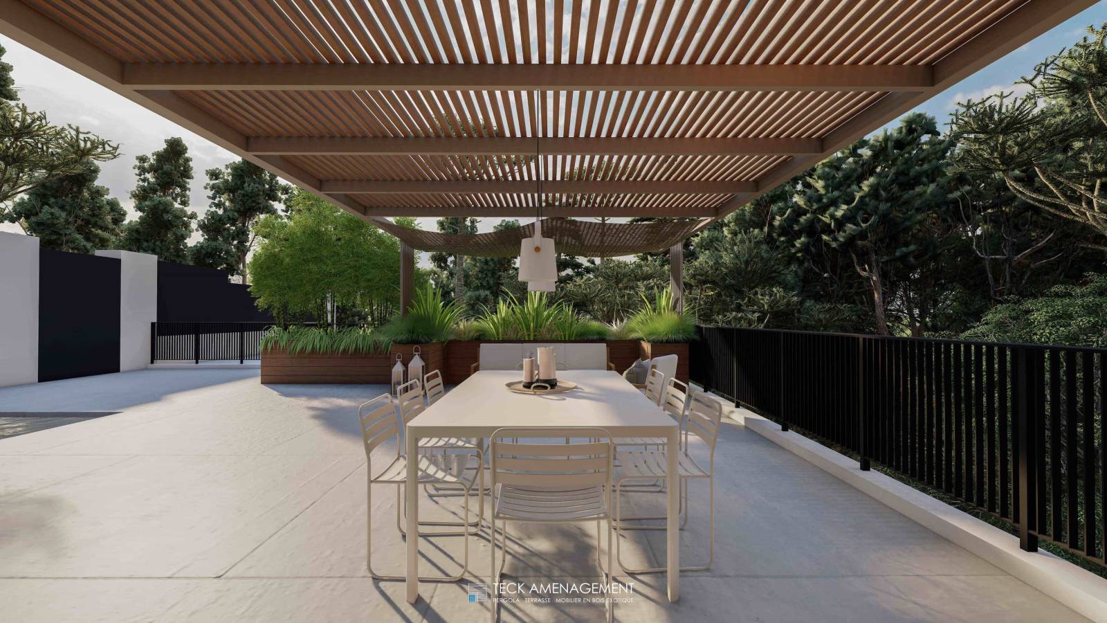 Pergola sur mesure en bois exotique, le choix idéal pour l'élégance et la durabilité de votre extérieur dans le Var