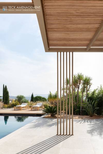 Pergola bois autoportée et adossée commune de Toulon